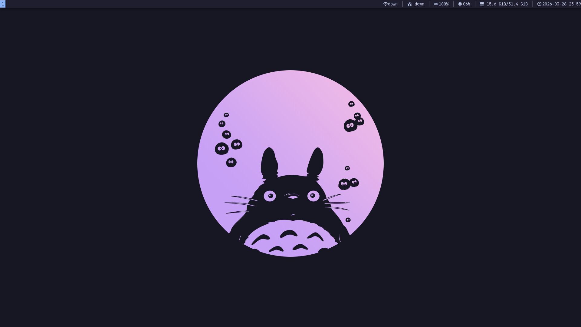 i3status bar showing system info
