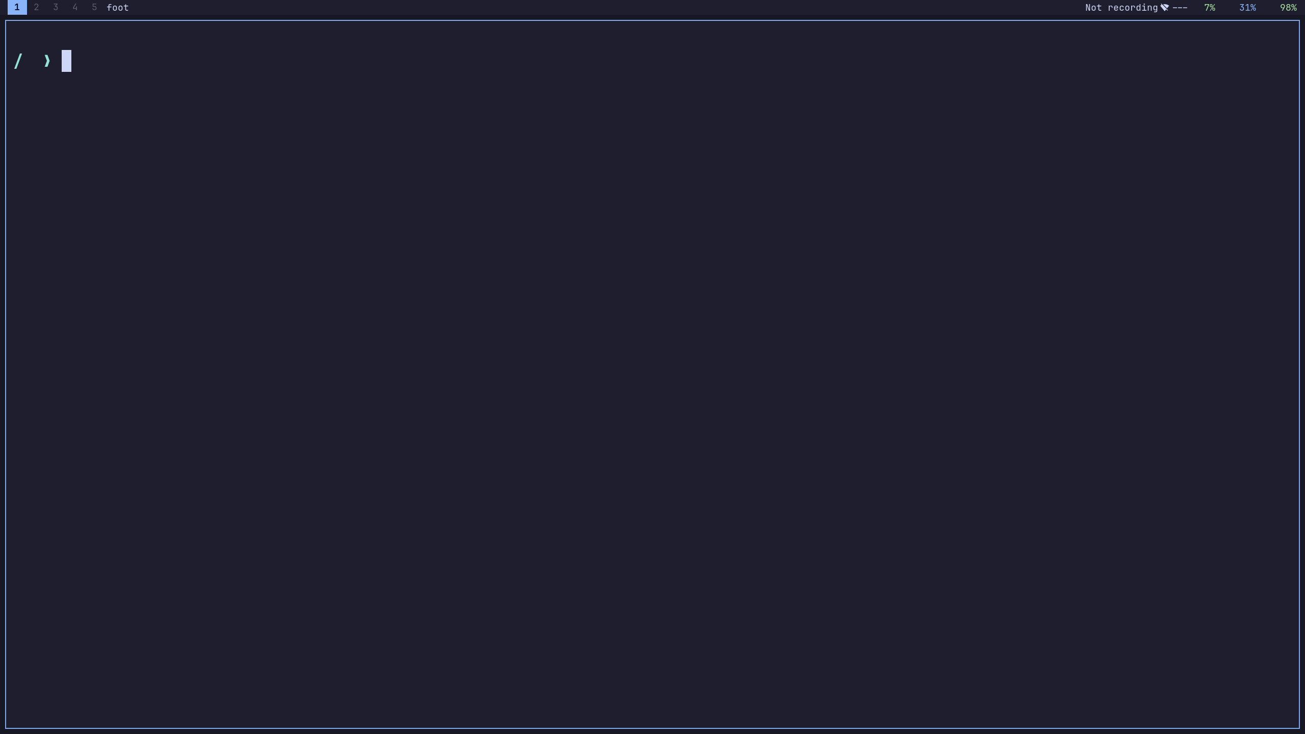 Foot terminal with default theme
