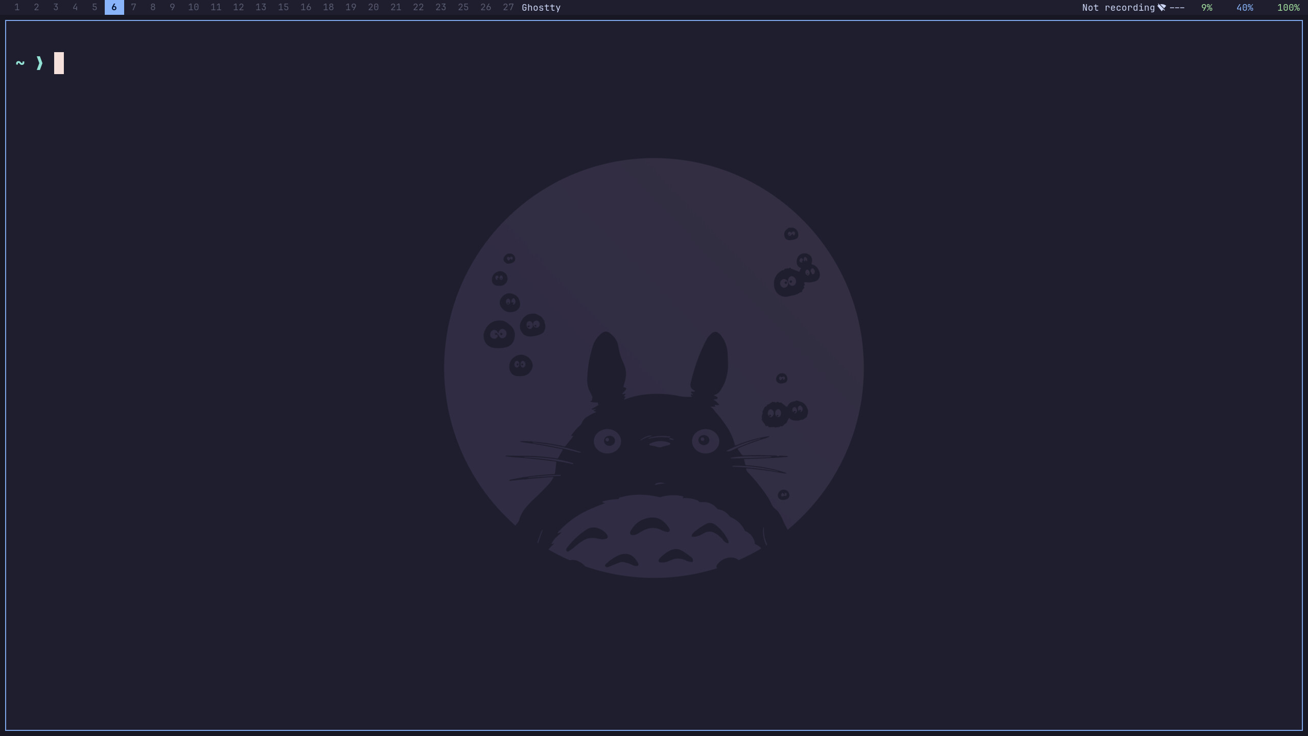 Ghostty terminal with default theme