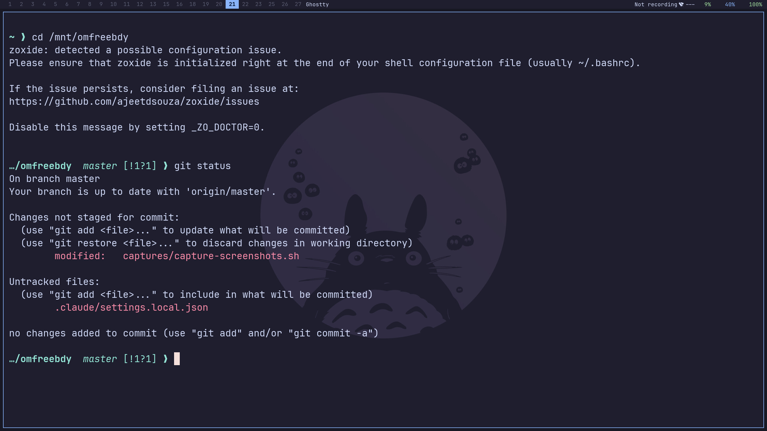 Starship prompt in a git repository