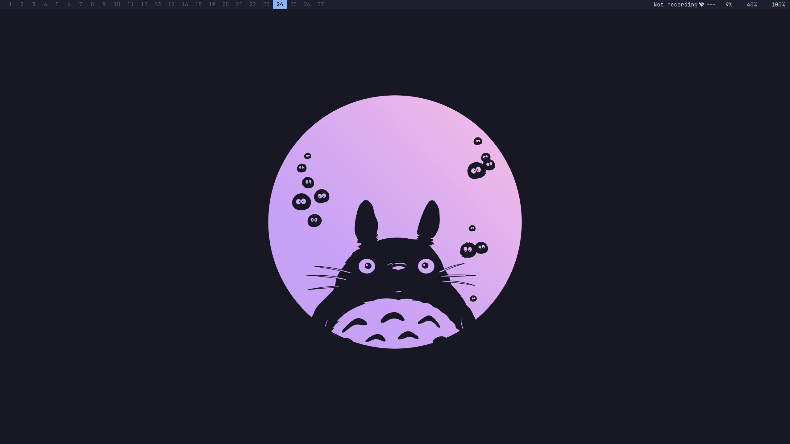 Desktop with theme wallpaper